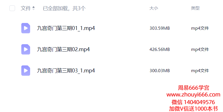 子奇九宫奇门预测学 视频3集+课件，约10小时