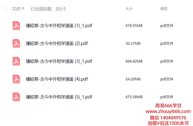 台湾楼绍棠《古今中外相学通鉴》5册合集